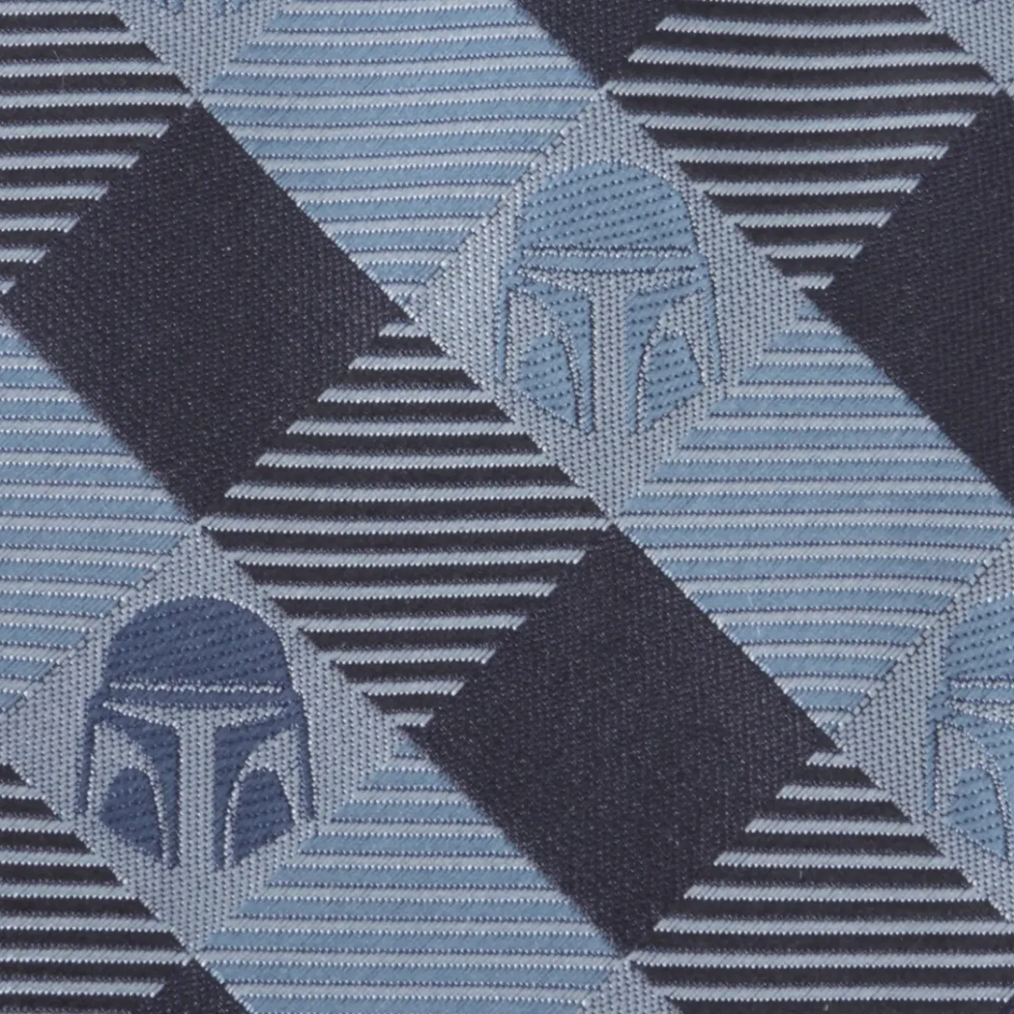 Star Wars Mando Helmet Check Blue Mens Tie