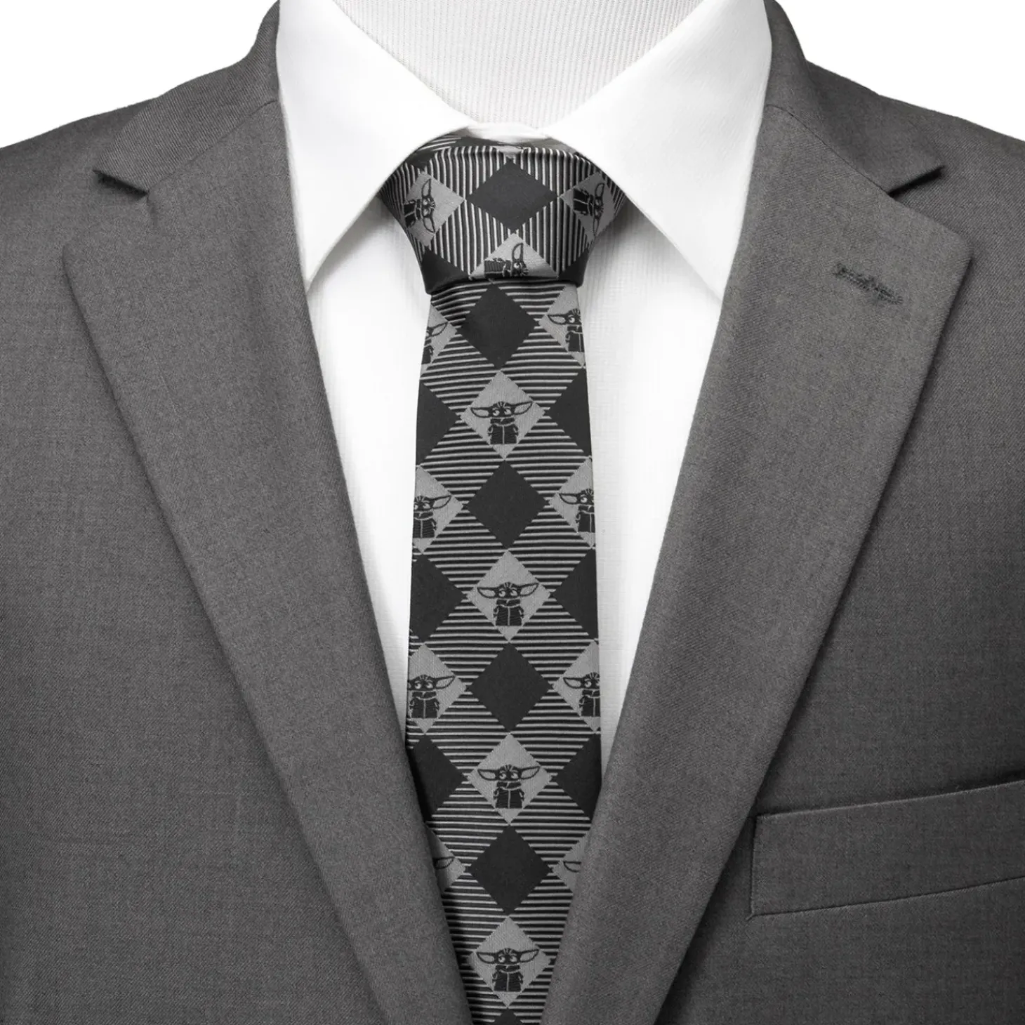 Star Wars The Child Check Black Men's Tie