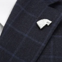 Game of Thrones Stark Direwolf Antiqued Lapel Pin