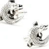 Max Lang Sterling Alligator Cufflinks