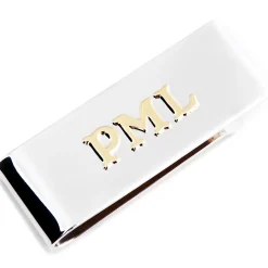 Max Lang Sterling and 10k Gold Two Tone Personalized Money Clip