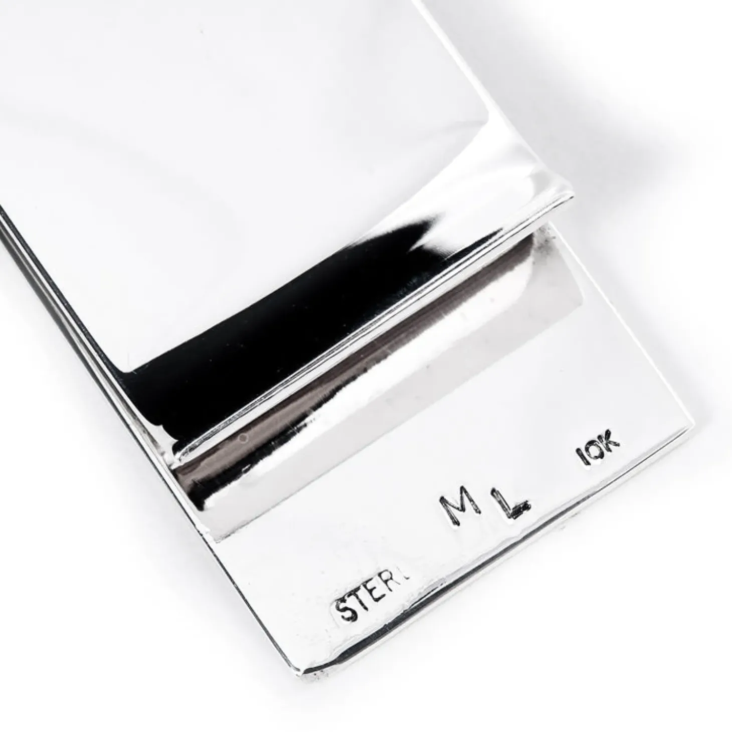 Max Lang Sterling and 10k Gold Two Tone Personalized Money Clip