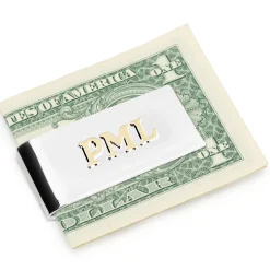 Max Lang Sterling and 10k Gold Two Tone Personalized Money Clip