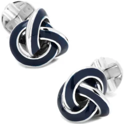 Ox and Bull Trading Co. Sterling Blue Enamel Knot Cufflinks