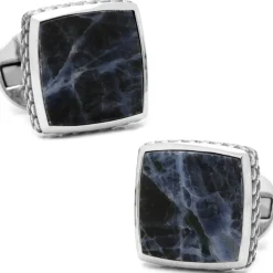 Ox and Bull Trading Co. Sterling Classic Scaled Lapis Cufflinks