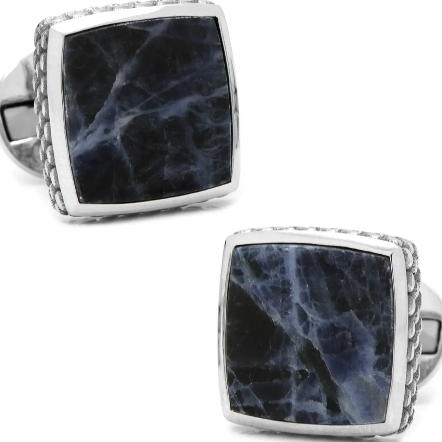 Ox and Bull Trading Co. Sterling Classic Scaled Lapis Cufflinks