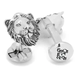 Ox and Bull Trading Co. Sterling Lion Head Cufflinks