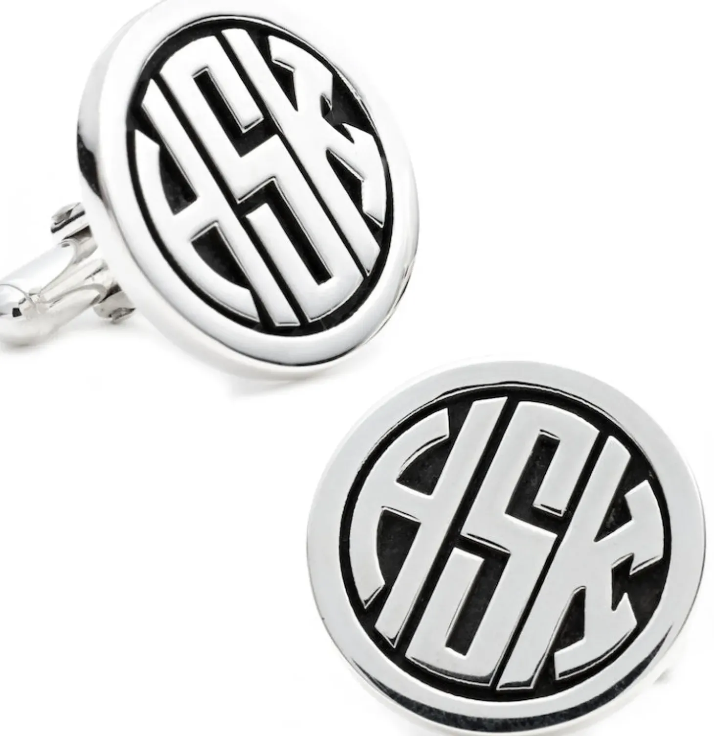 Max Lang Sterling Personalized Signet Monogram Cufflinks
