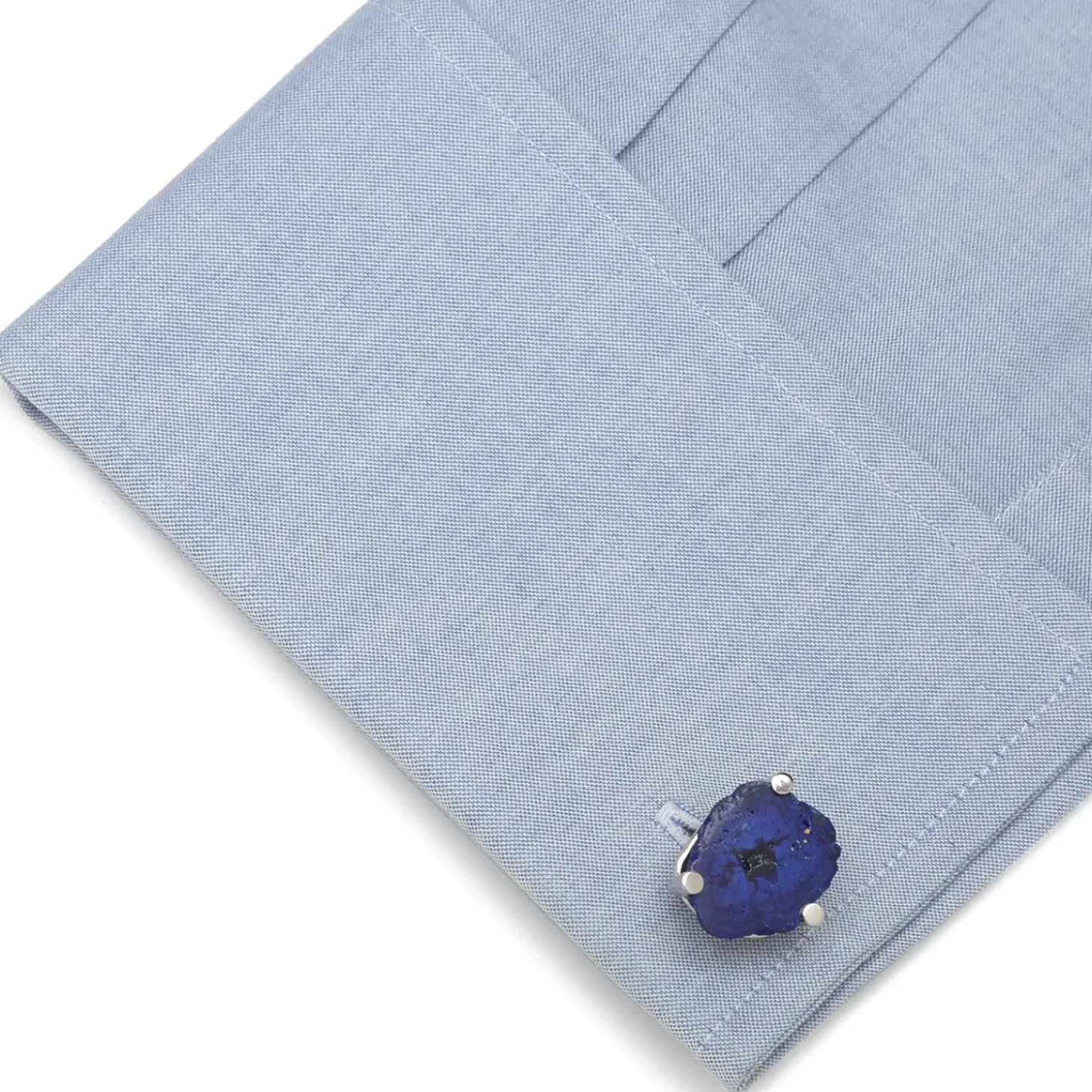 Jan Leslie Sterling Polished Russian Azurite Cufflinks