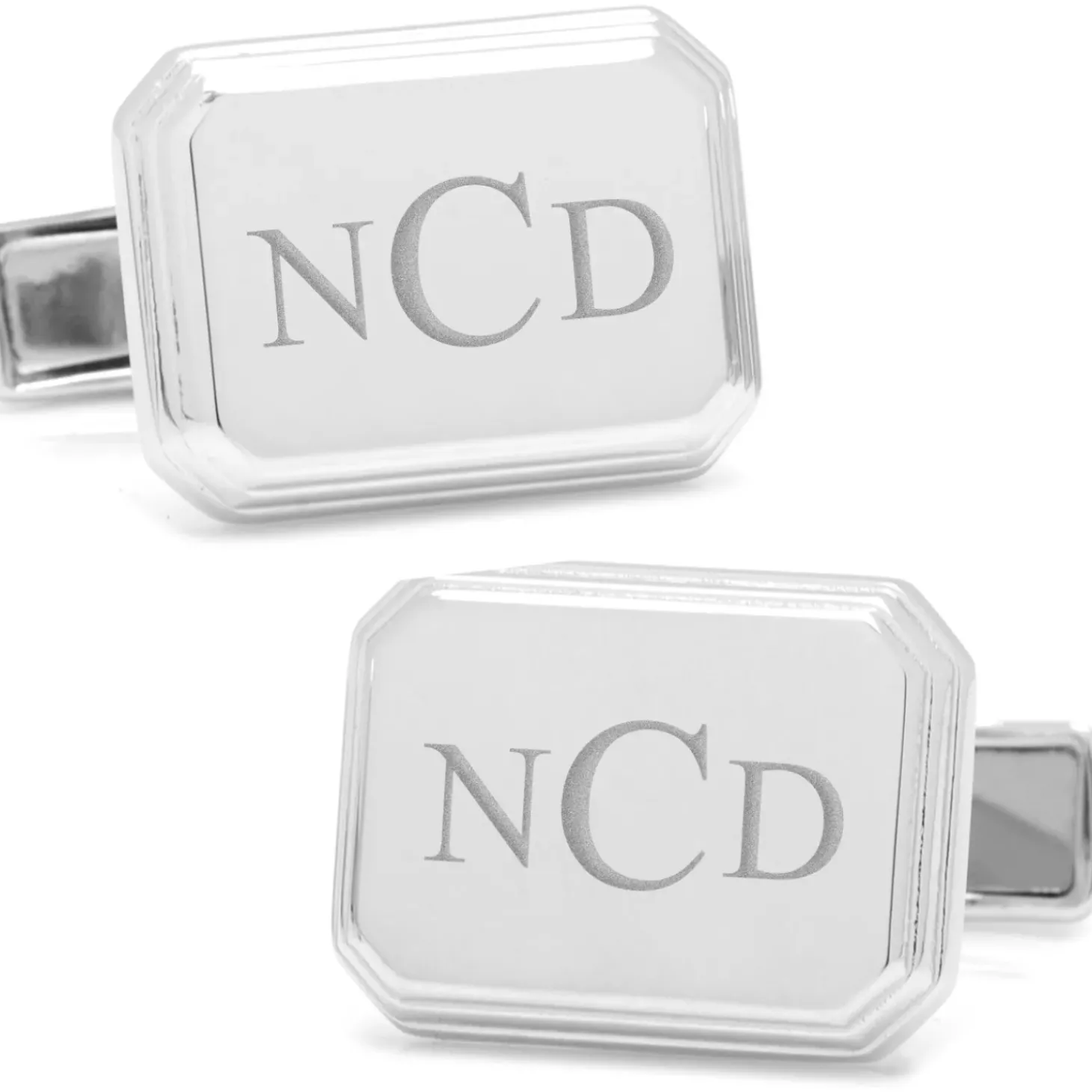 Ox and Bull Trading Co. Sterling Rectangular Engravable Cufflinks