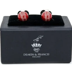 Deakin & Francis Sterling Red Cricket Ball Cufflinks