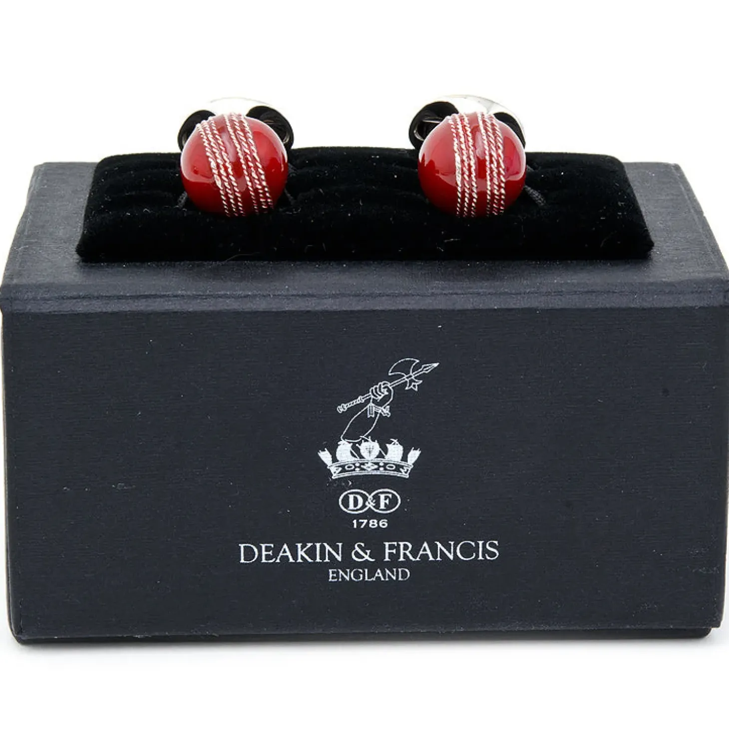 Deakin & Francis Sterling Red Cricket Ball Cufflinks