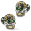 Ox and Bull Trading Co. Sterling Silver and Gold Day of the Dead Skull Cufflinks