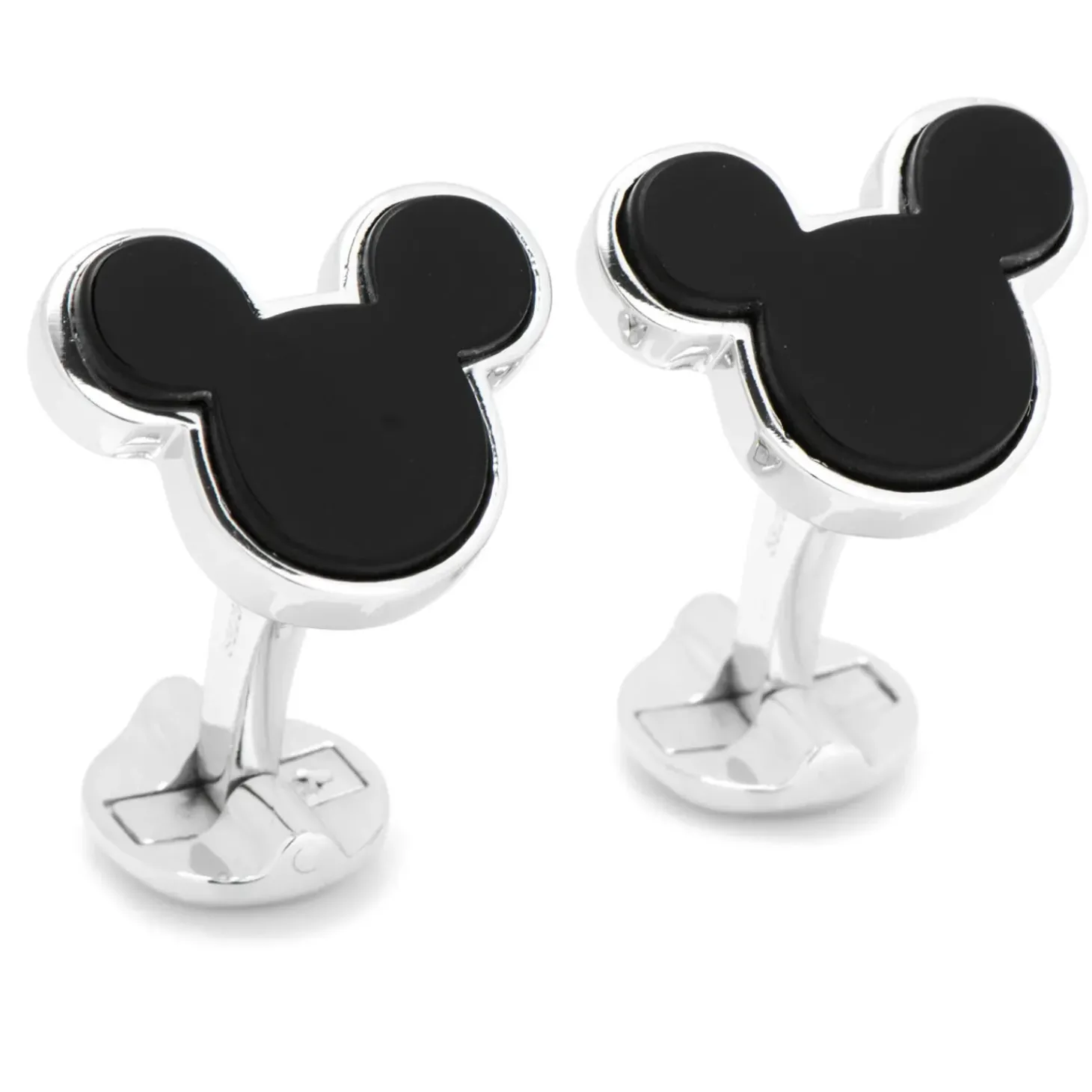 Disney Sterling Silver and Onyx Mickey Mouse Cufflinks