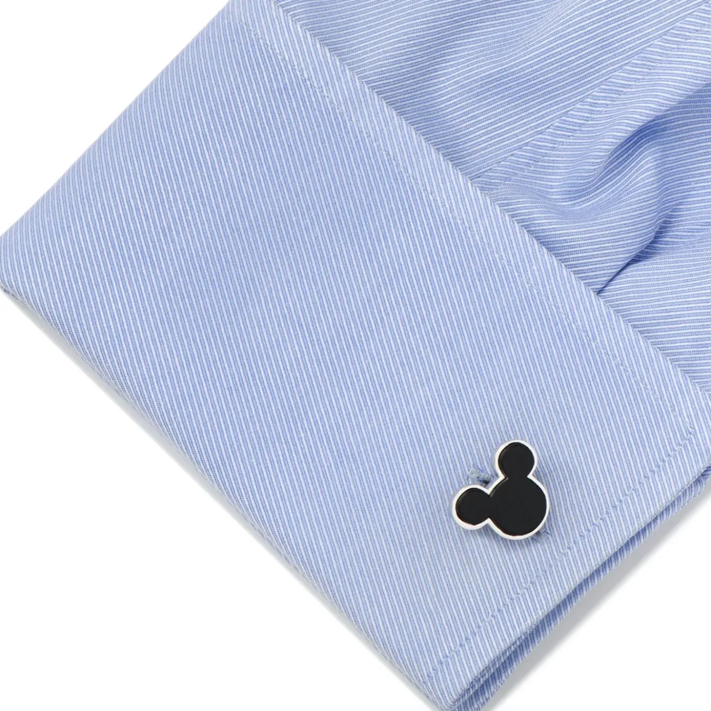 Disney Sterling Silver and Onyx Mickey Mouse Cufflinks