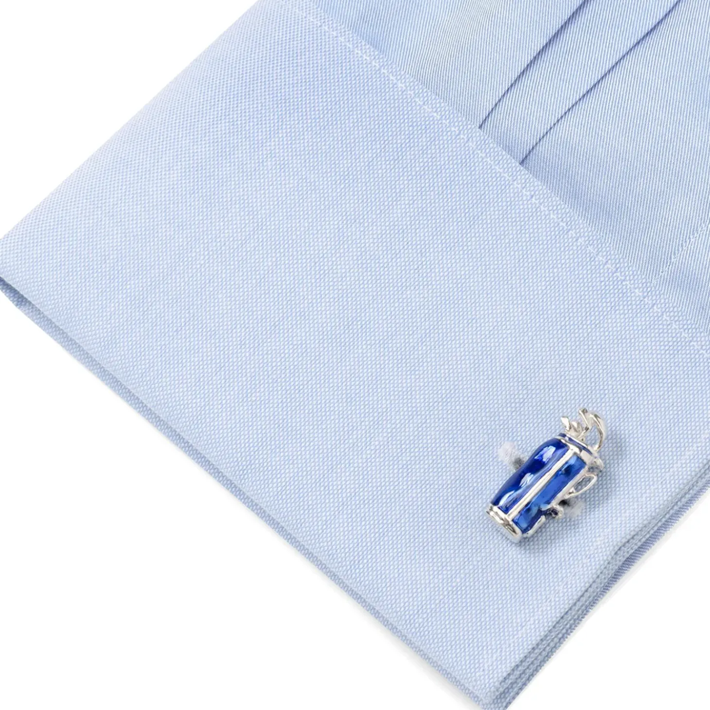Deakin & Francis Sterling Silver Blue Golf Bag Cufflinks