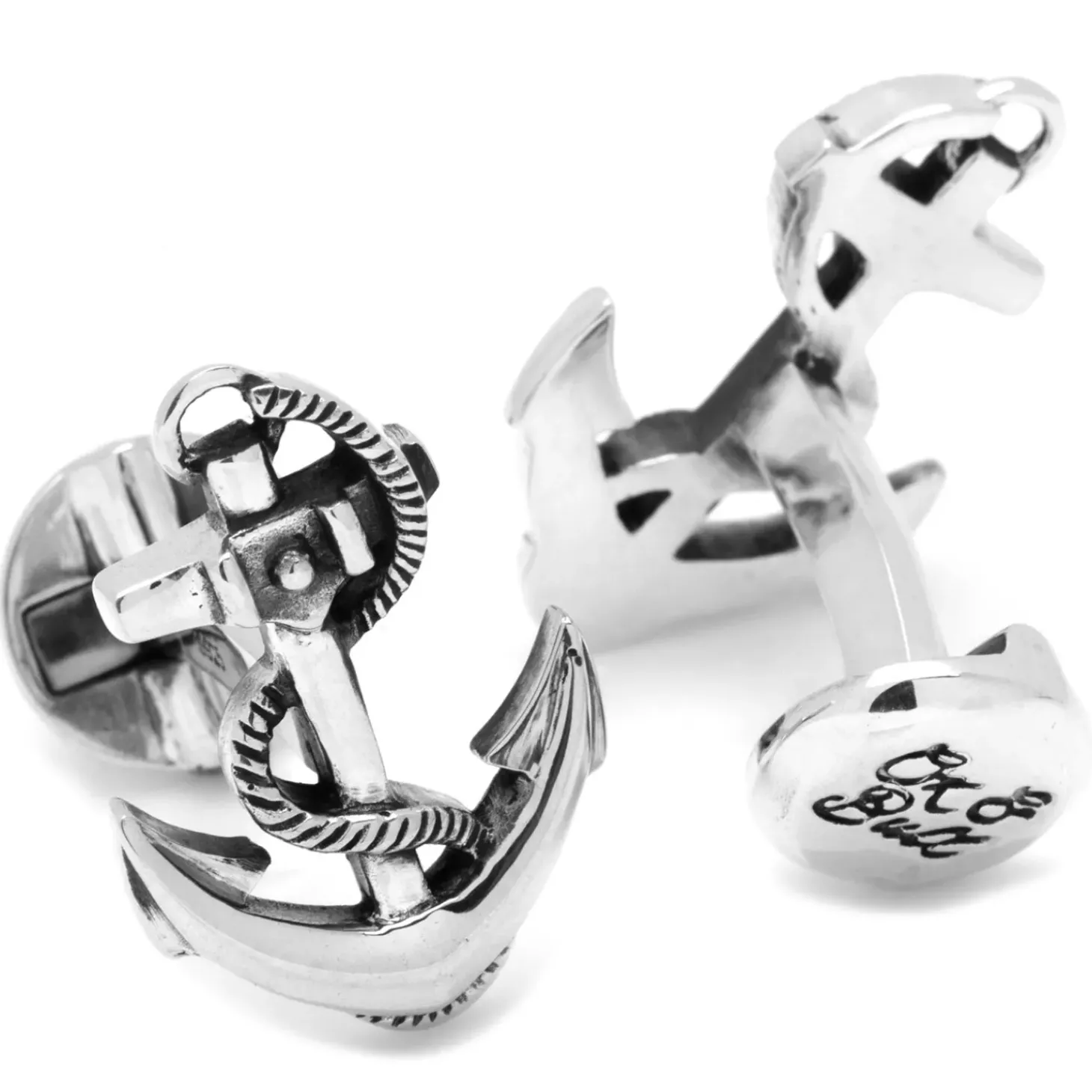 Ox and Bull Trading Co. Sterling Silver Boat Anchor Cufflinks