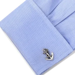 Ox and Bull Trading Co. Sterling Silver Boat Anchor Cufflinks