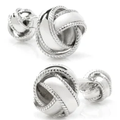 Ox and Bull Trading Co. Sterling Silver Braided Knot Cufflinks