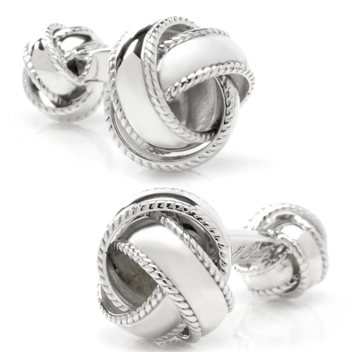 Ox and Bull Trading Co. Sterling Silver Braided Knot Cufflinks