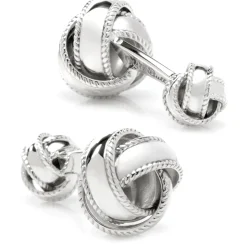 Ox and Bull Trading Co. Sterling Silver Braided Knot Cufflinks