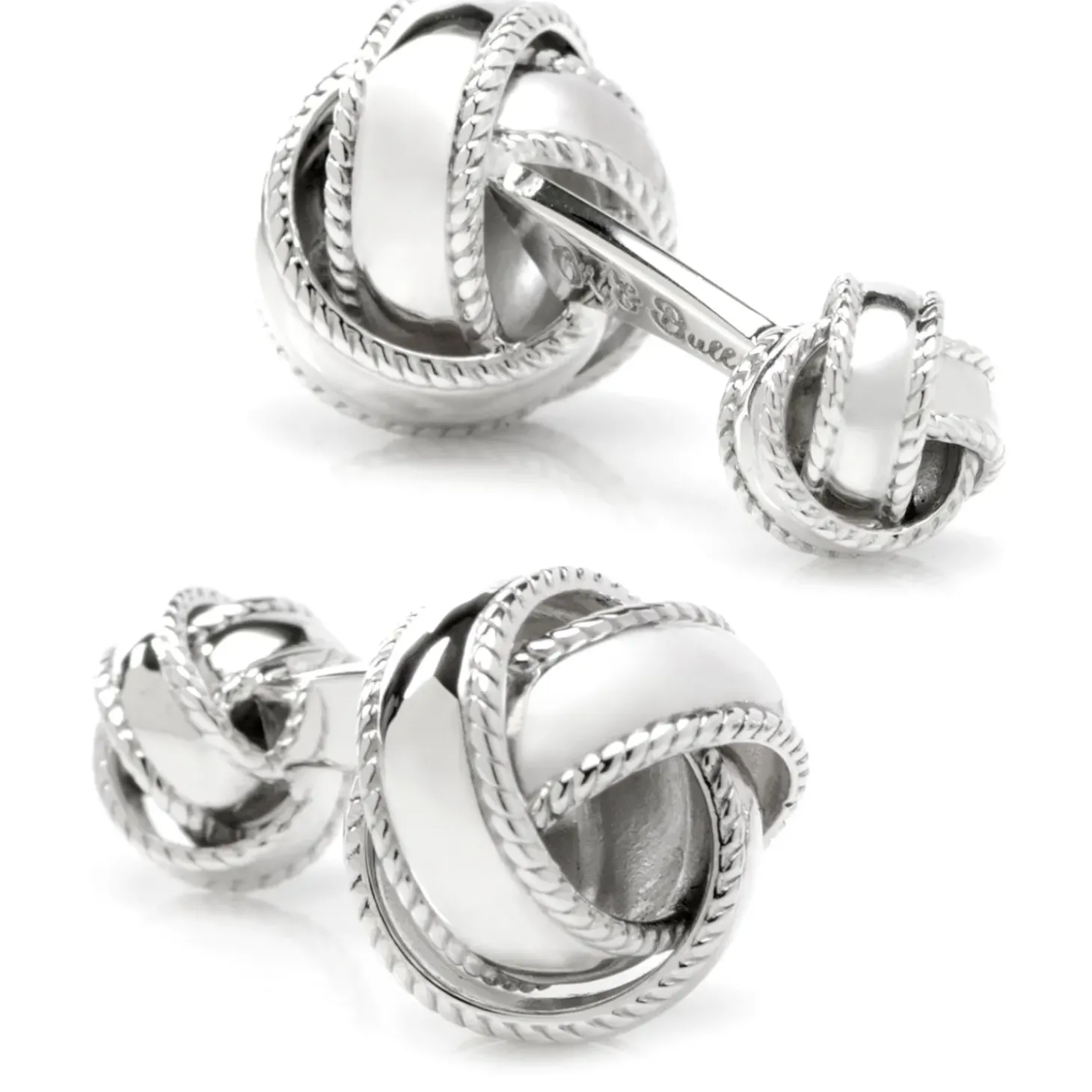 Ox and Bull Trading Co. Sterling Silver Braided Knot Cufflinks