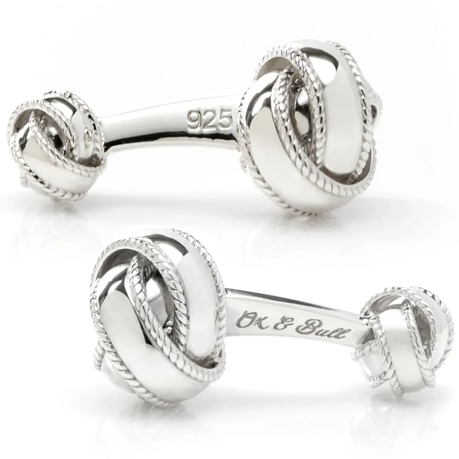 Ox and Bull Trading Co. Sterling Silver Braided Knot Cufflinks