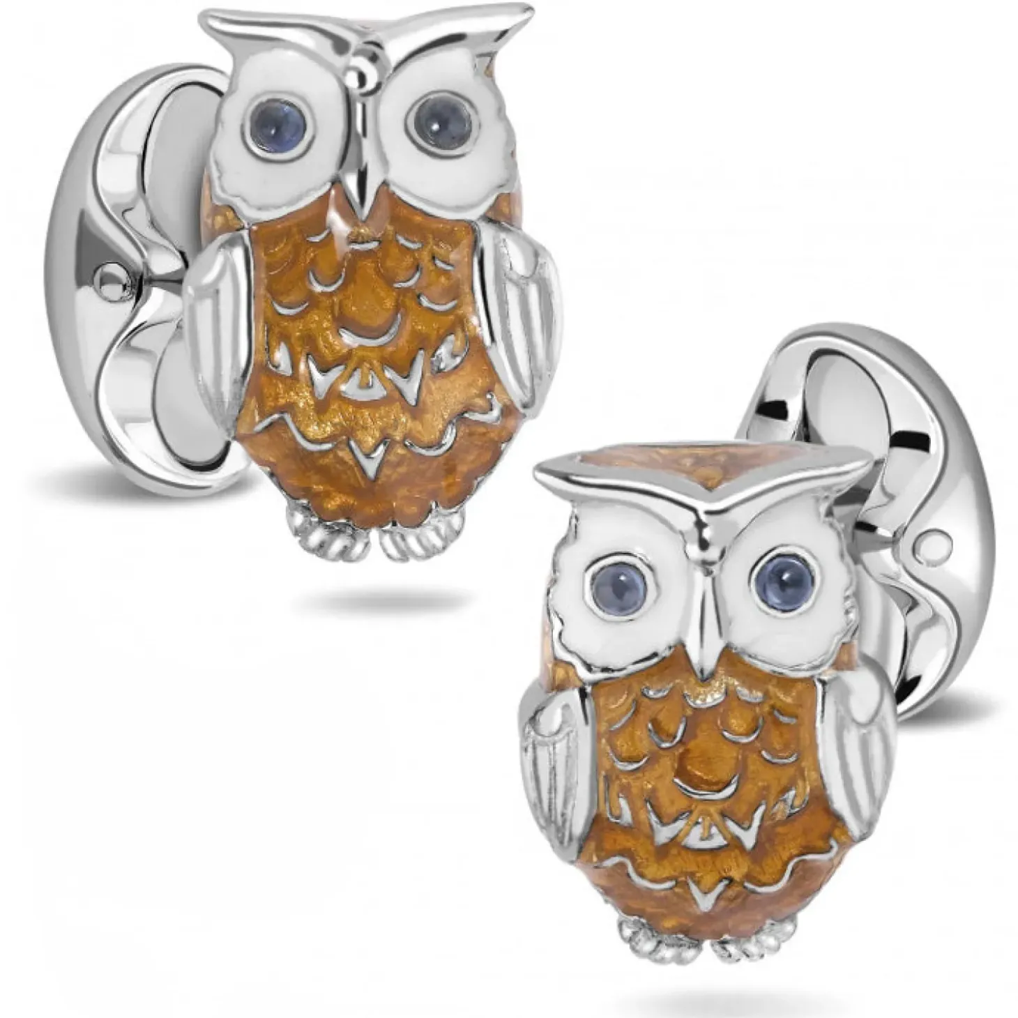 Deakin & Francis Sterling Silver Brown Owl Cufflinks