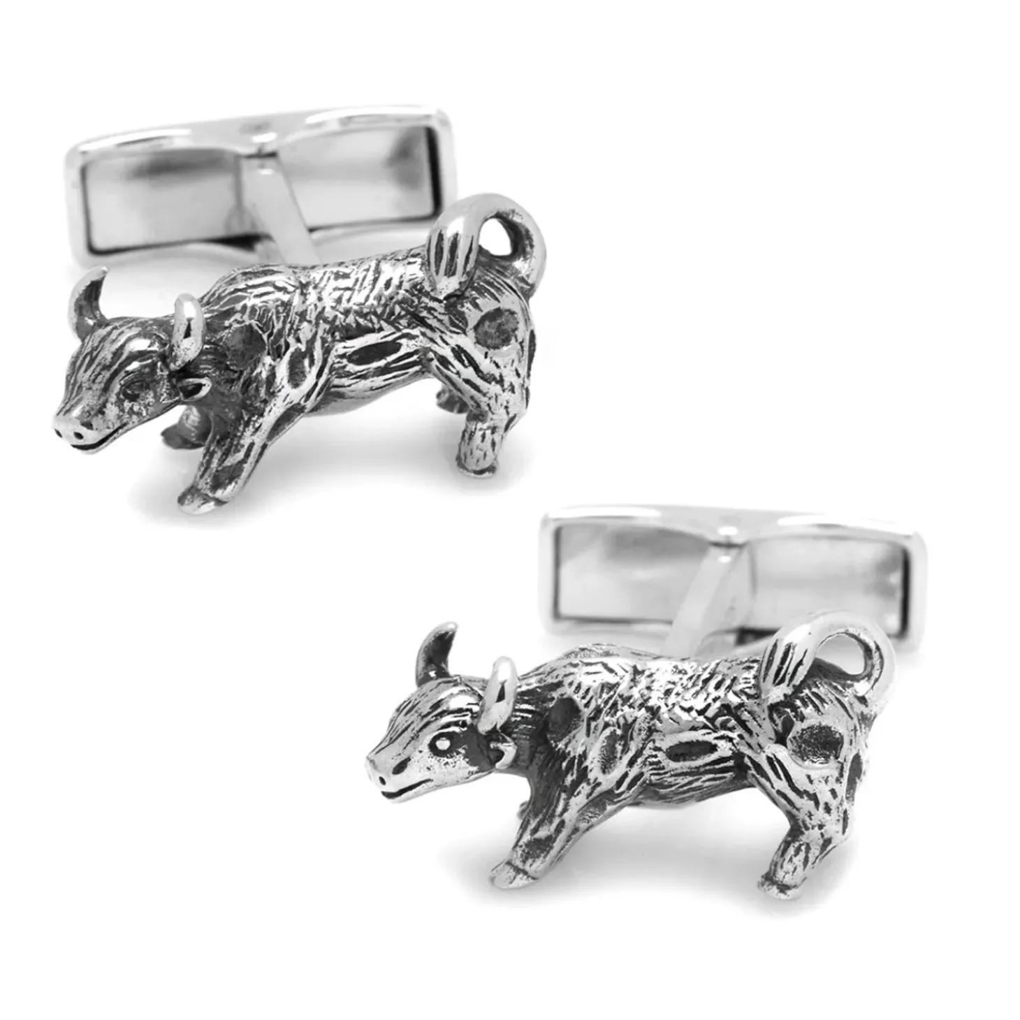 Ox and Bull Trading Co. Sterling Silver Bull Cufflinks