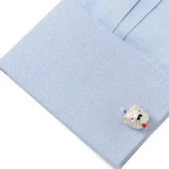 Deakin & Francis Sterling Silver Bulldog with Cigar Cufflinks