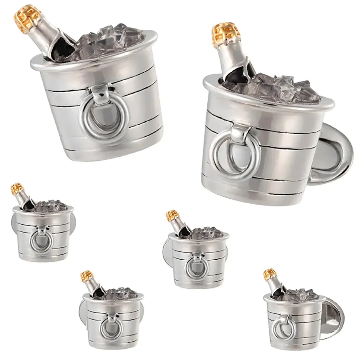 Jan Leslie Sterling Silver Champagne Bucket Stud Set