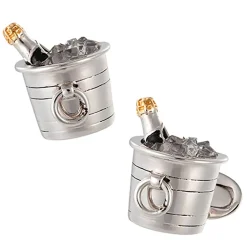 Jan Leslie Sterling Silver Champagne Bucket Cufflinks