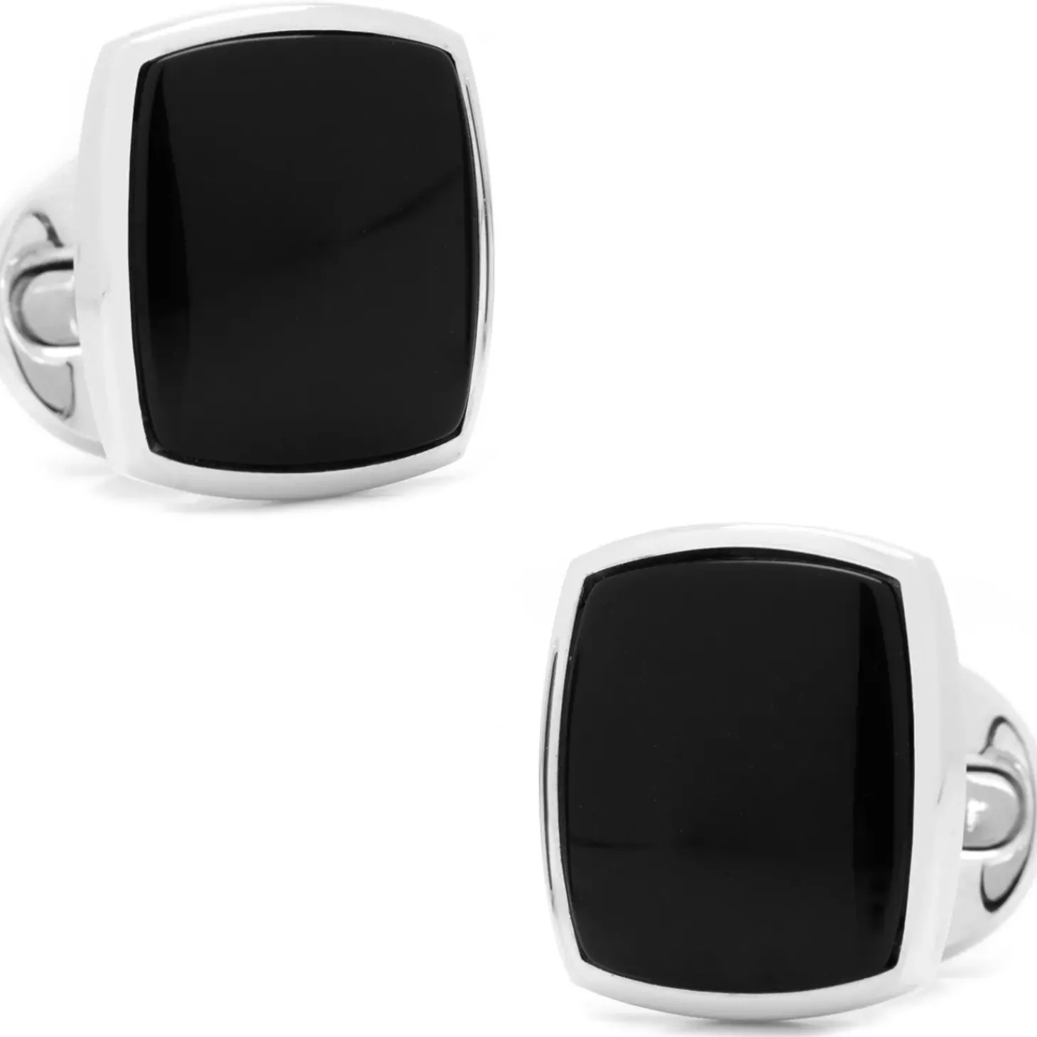 Ox and Bull Trading Co. Sterling Silver Classic Cushion Onyx Cufflinks