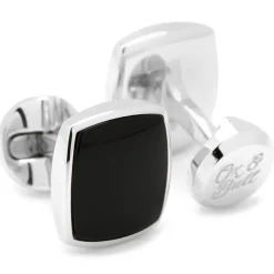Ox and Bull Trading Co. Sterling Silver Classic Cushion Onyx Cufflinks