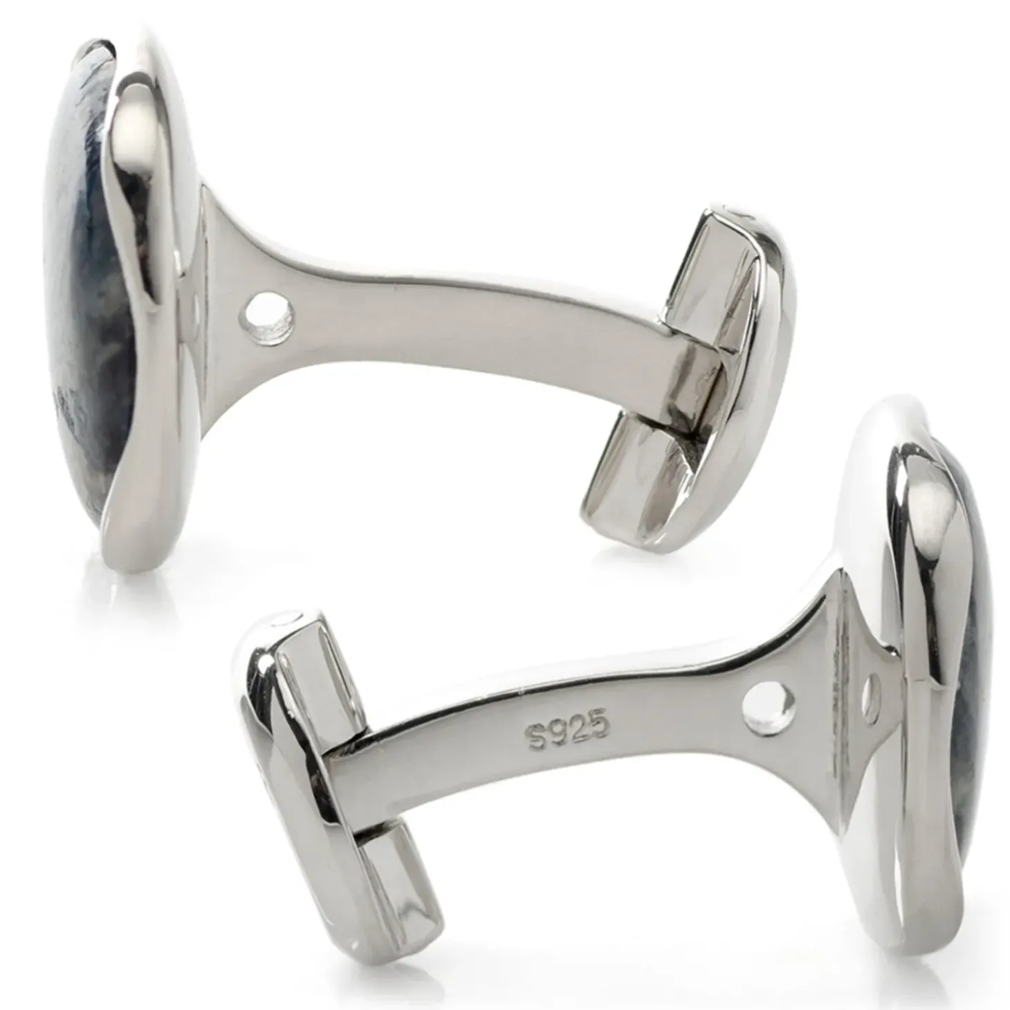 Ox and Bull Trading Co. Sterling Silver Classic Formal Pietersite Cufflinks