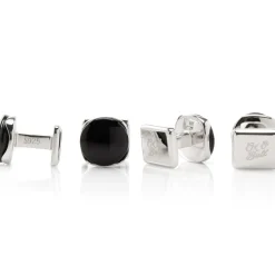 Ox and Bull Trading Co. Sterling Silver Classic Formal Black Onyx Studs
