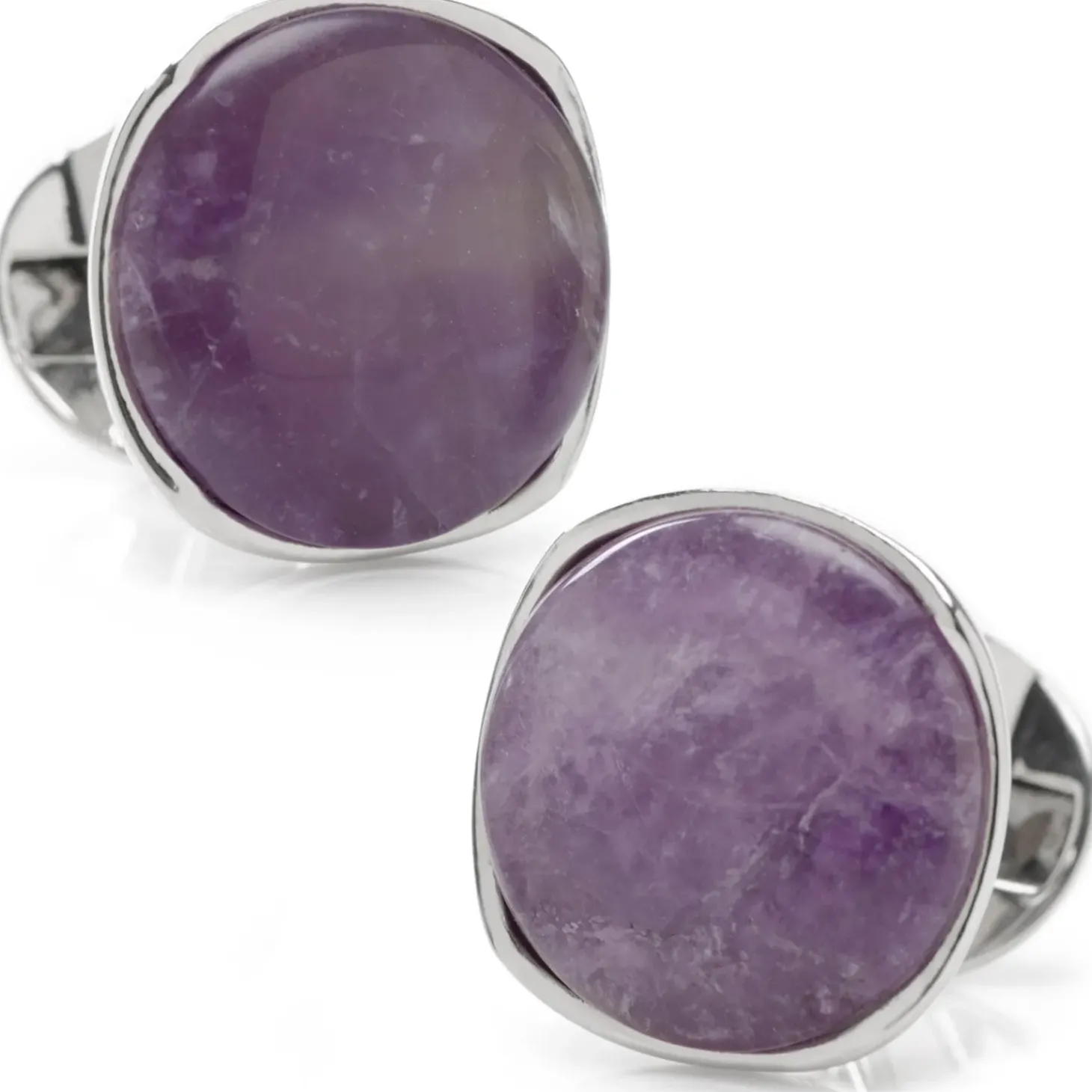 Ox and Bull Trading Co. Sterling Silver Classic Formal Amethyst Cufflinks