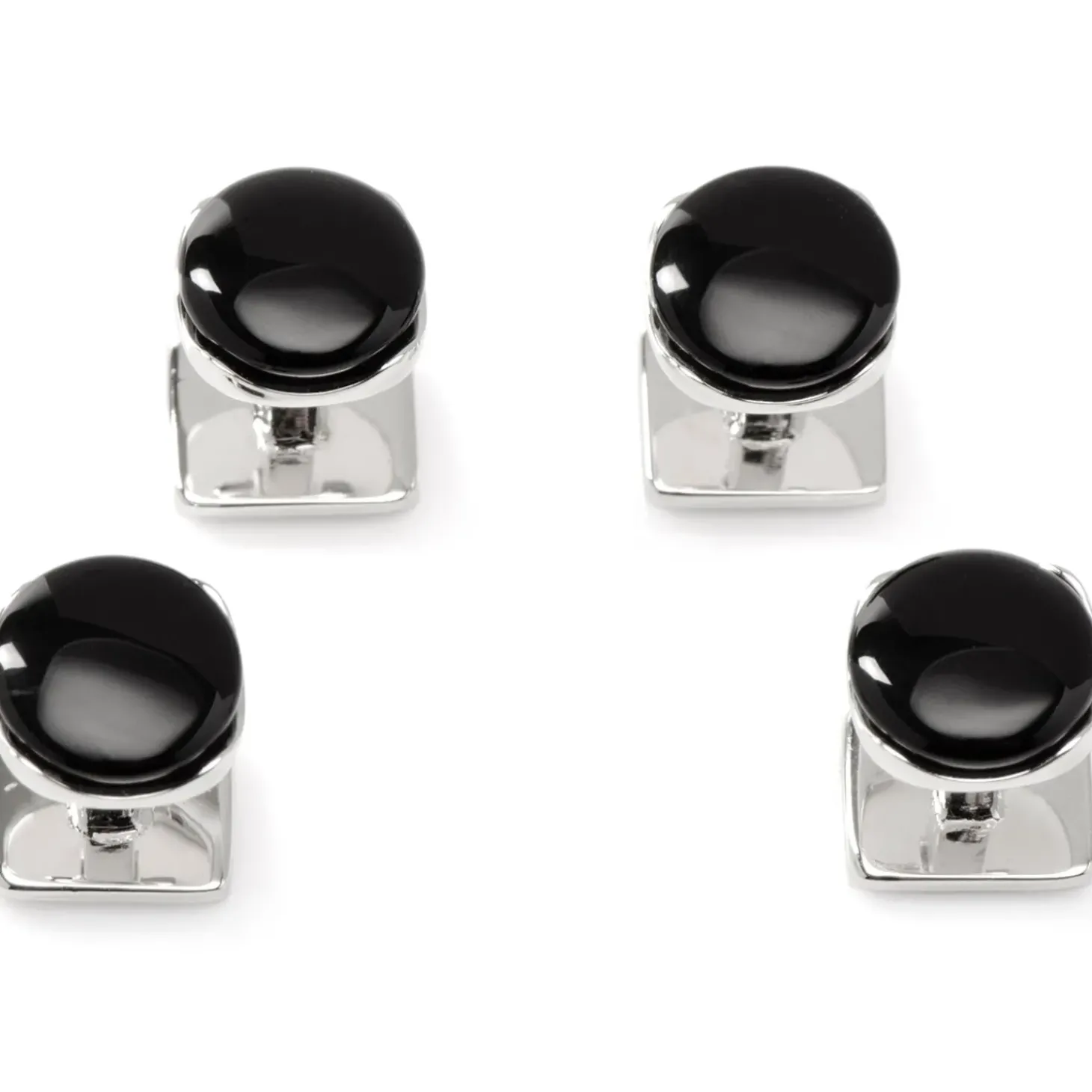 Ox and Bull Trading Co. Sterling Silver Classic Formal Onyx Stud Set