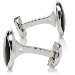 Ox and Bull Trading Co. Sterling Silver Classic Formal Onyx Cufflinks