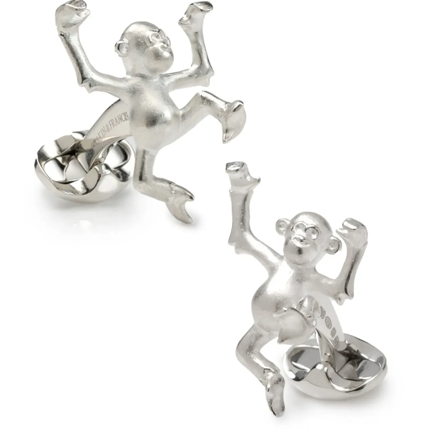 Deakin & Francis Sterling Silver Dancing Monkey Cufflinks