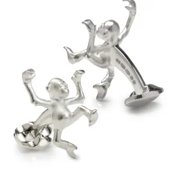 Deakin & Francis Sterling Silver Dancing Monkey Cufflinks