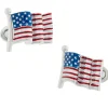 Jan Leslie Sterling Silver Enameled American Flag Cufflinks