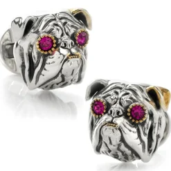 Ox and Bull Trading Co. Sterling Silver English Bulldog Cufflinks