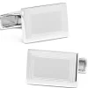 Ox and Bull Trading Co. Sterling Silver Etched Frame Rectangle Engravable Cufflinks