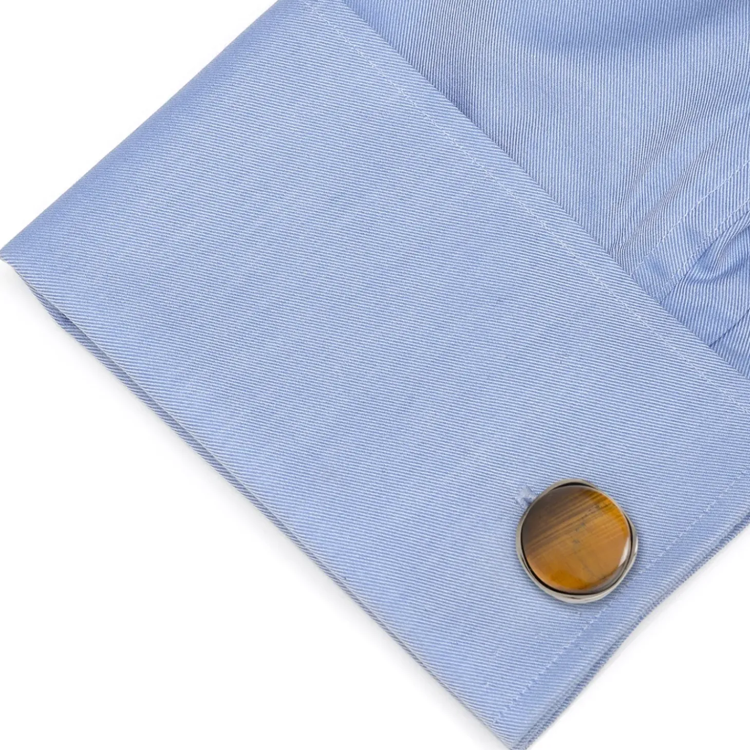 Ox and Bull Trading Co. Sterling Silver Formal Tigers Eye Gunmetal Cufflinks
