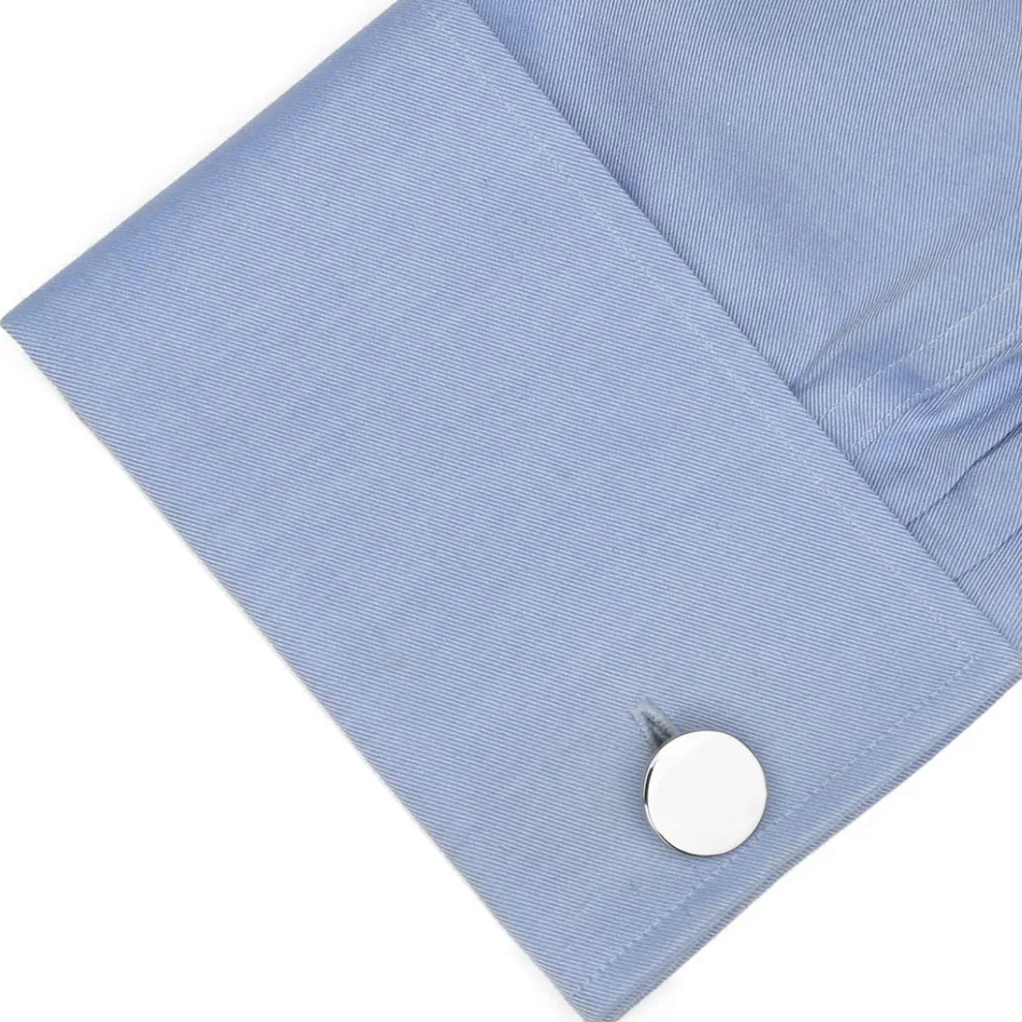 Ox and Bull Trading Co. Sterling Silver Infinity Edge Round Engravable Cufflinks
