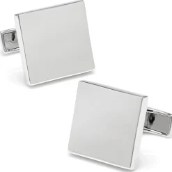 Ox and Bull Trading Co. Sterling Silver Infinity Edge Square Engravable Cufflinks