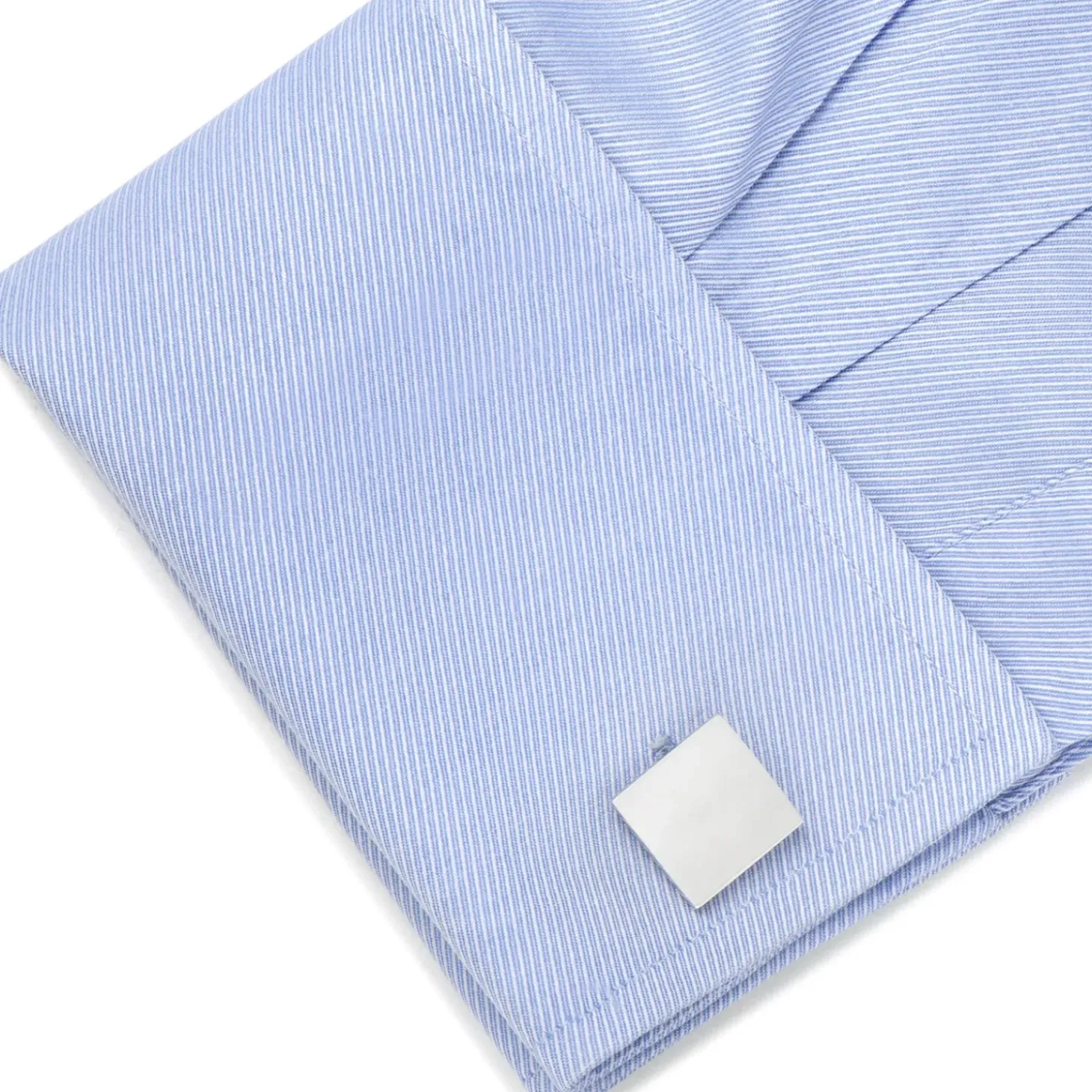 Ox and Bull Trading Co. Sterling Silver Infinity Edge Square Engravable Cufflinks