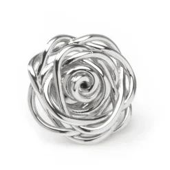 Ox and Bull Trading Co. Sterling Silver Rhodium Plated Rose Lapel Pin