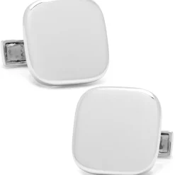 Ox and Bull Trading Co. Sterling Silver Soft Square Engravable Cufflinks